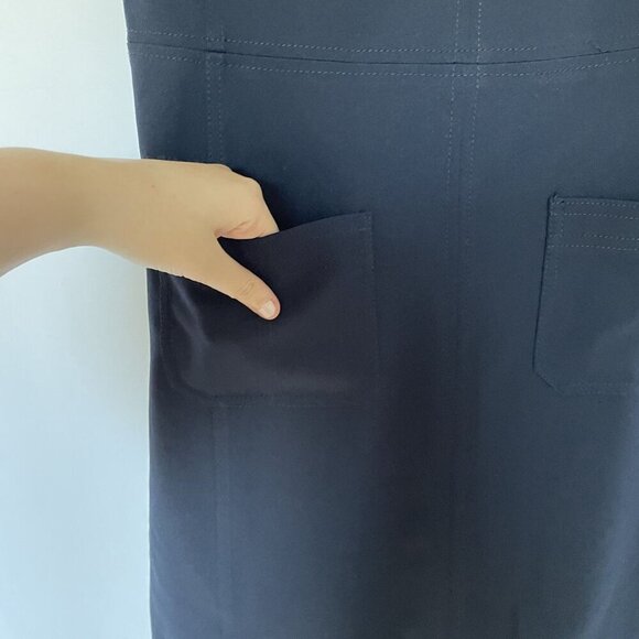 NWT Tommy Hilfiger navy blue sleeveless summer half front zip dress size 8 - Picture 4 of 9